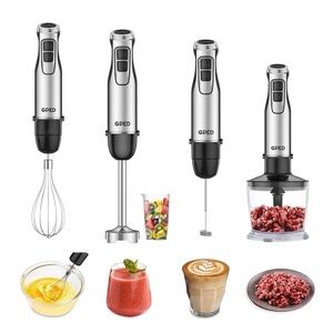 Hand Blender, 5-in-1 Immersion Hand Blender,12 Speed Turbo Mode Stick Blender